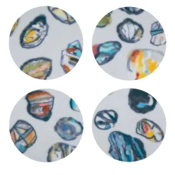 Pebbles Set of 8 Mottled Polychrome Multicolor Coasters