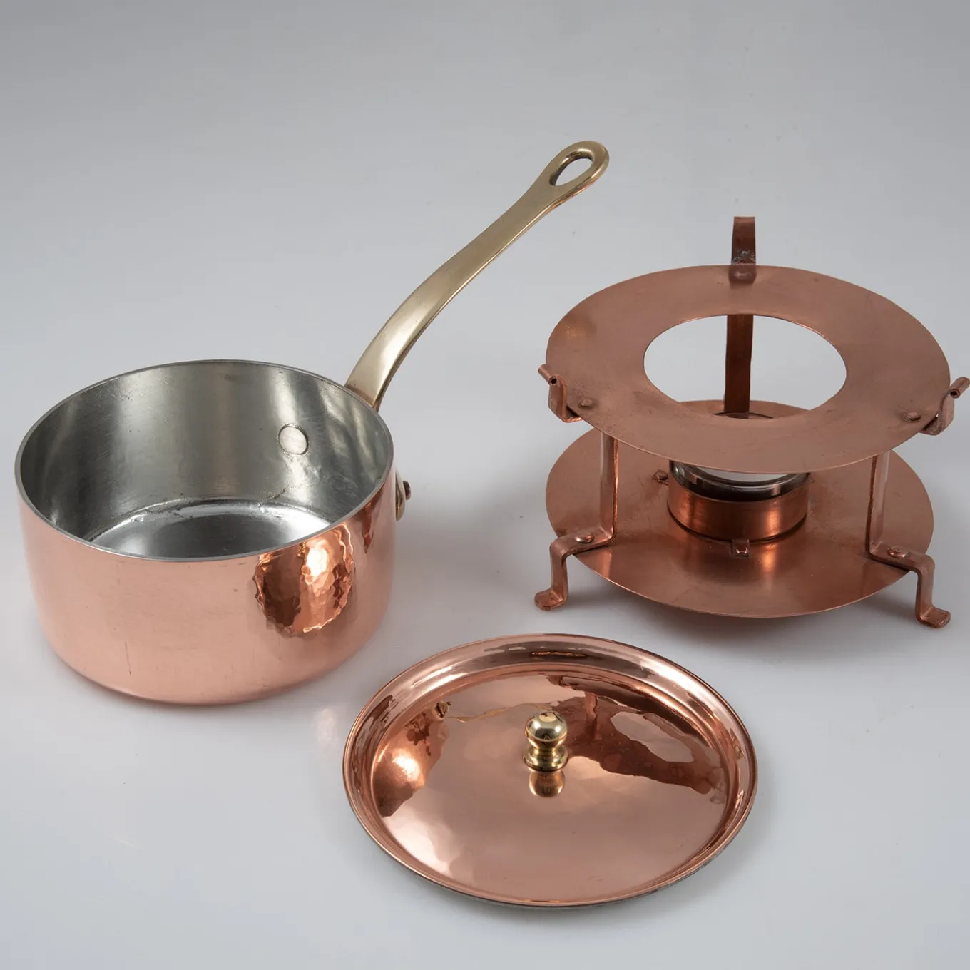 Pedestal Copper Small Pot with Lid