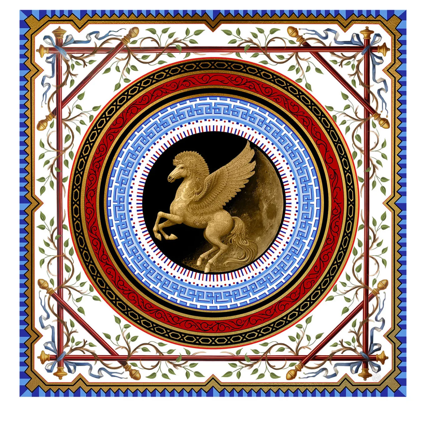 Pegaso Mythological Gold Art Panel