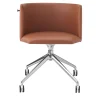 Pergy Swivel Brown Leather Office Chair