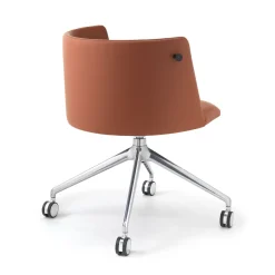 Pergy Swivel Brown Leather Office Chair