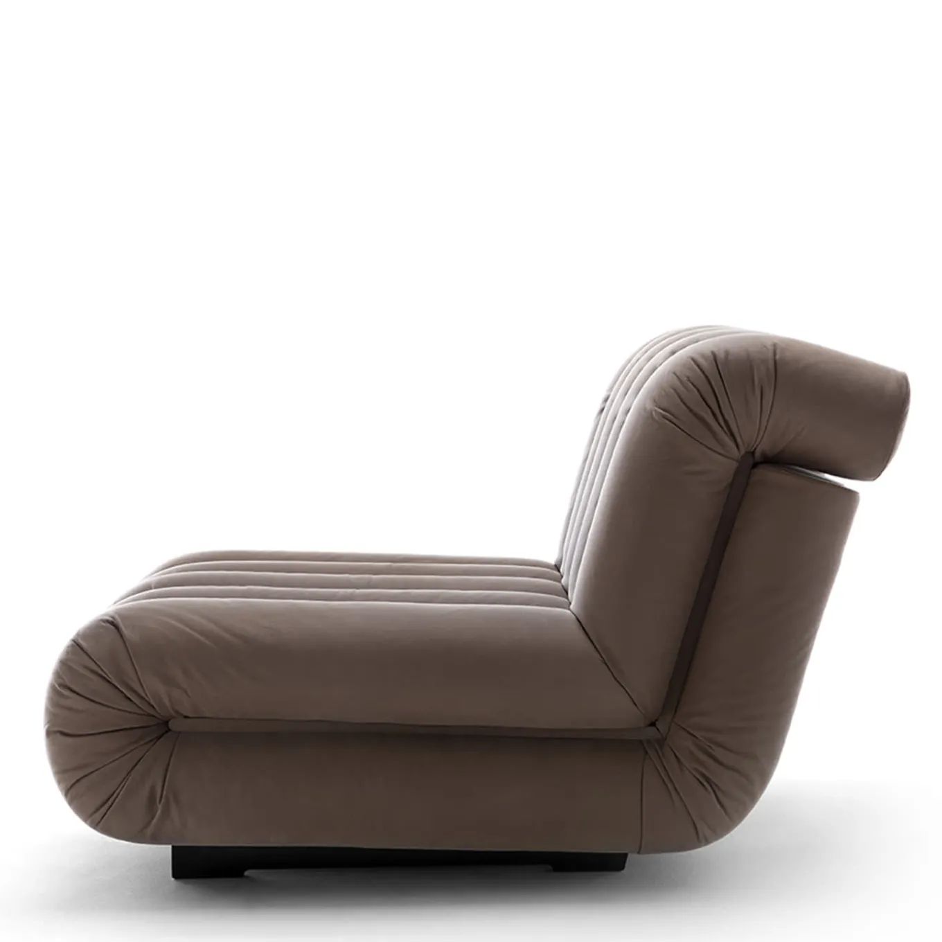 Periscopio Fluted Gray Nubuck Leather Sofa by Studiopepe