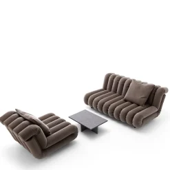 Periscopio Fluted Gray Nubuck Leather Sofa by Studiopepe