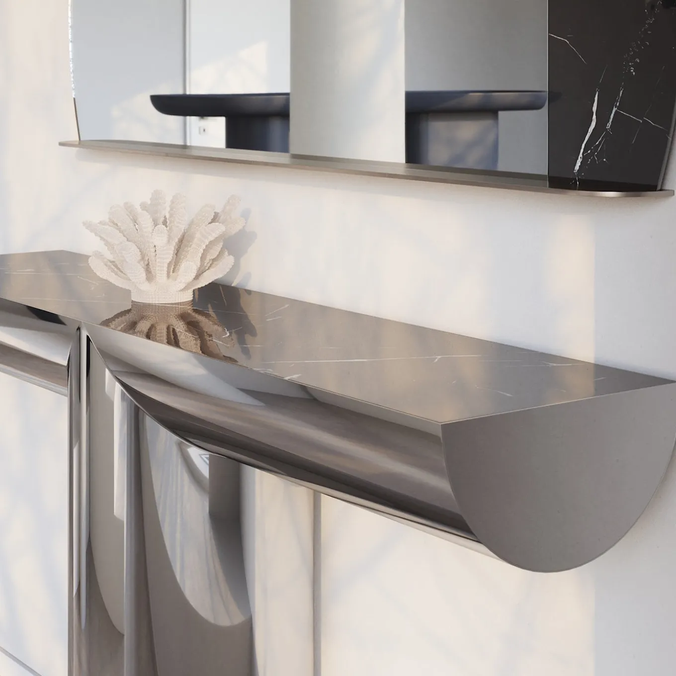 Perseo Sahara Noir Ceramic Top Console