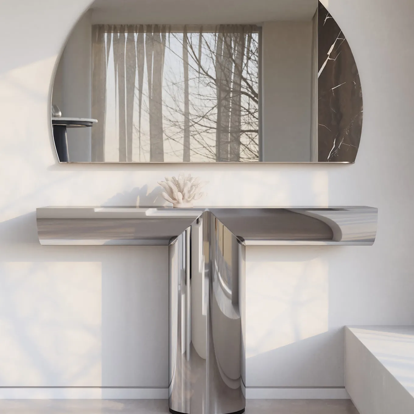 Perseo Sahara Noir Ceramic Top Console