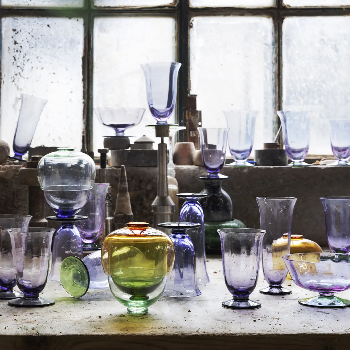 Pesco Verde Purple Twisted Dessert Coupe