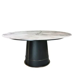 Petali Dining Table with Dover White Marble Top