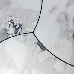 Petali Dining Table with Dover White Marble Top