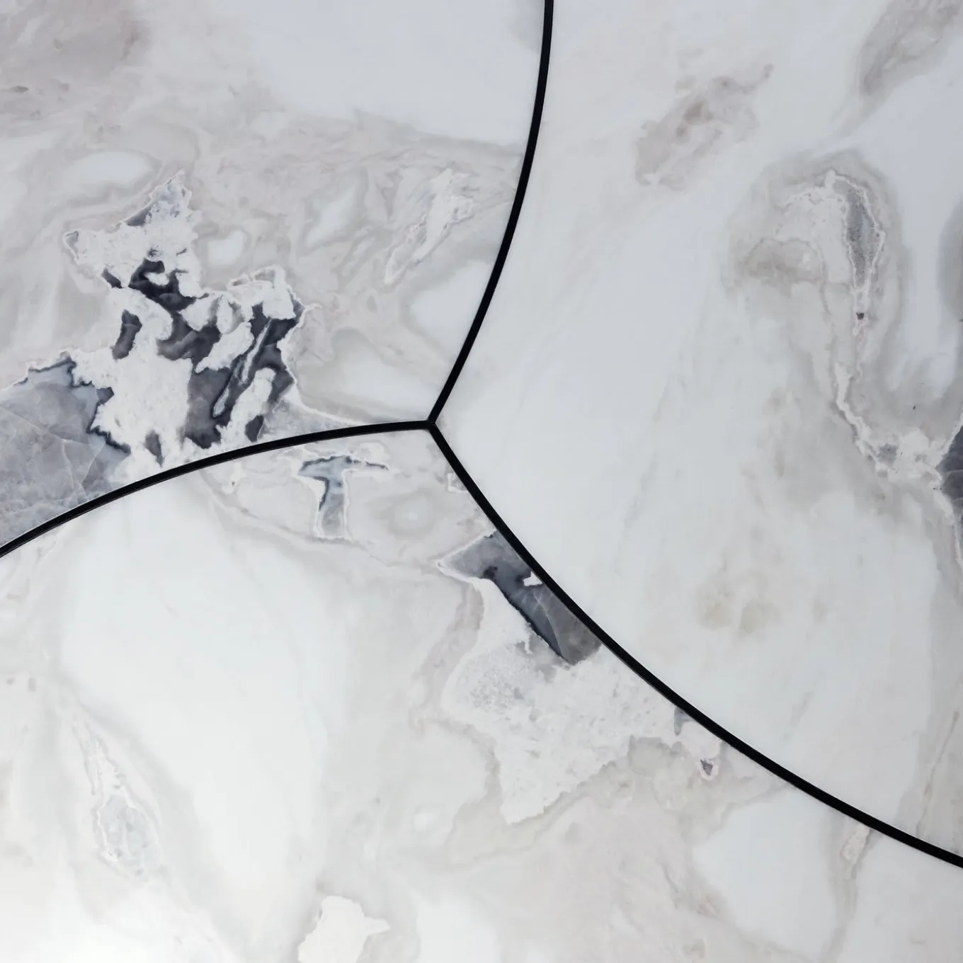 Petali Dining Table with Dover White Marble Top