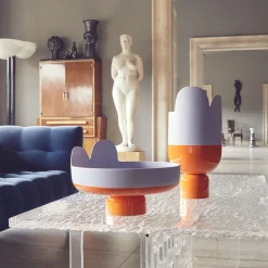 Petali Lilac & Orange Ceramic Centerpiece by Luca Binaglia
