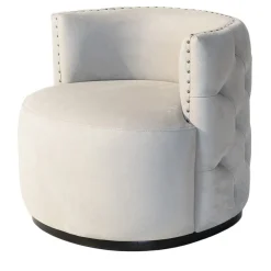 Petra light gray capitonnè armchair
