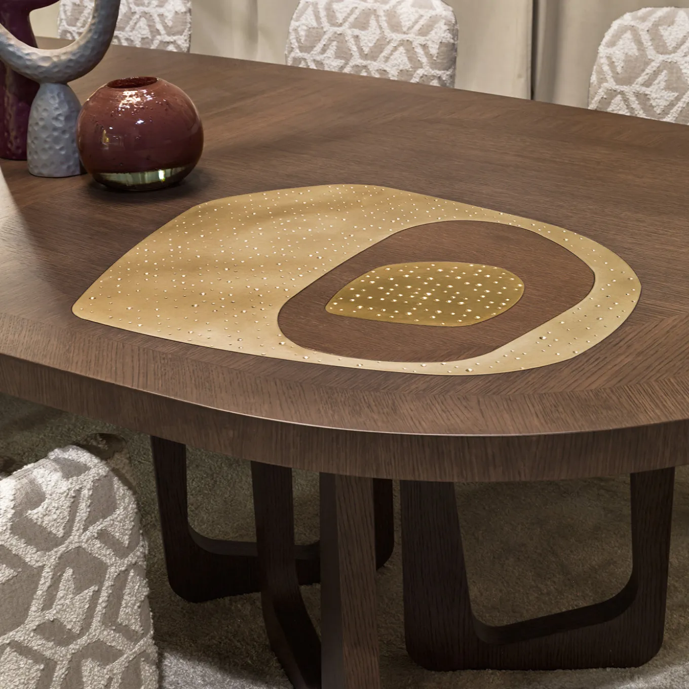 Philosophy Oval with Brass Inlay Dining Table