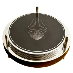 Phoinix Set of 6 silver-plated copper coasters