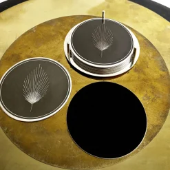 Phoinix Set of 6 silver-plated copper coasters