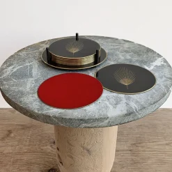 Phoinix Set of 6 burnished brass coasters