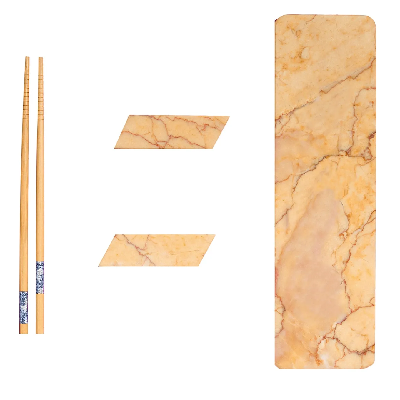 6-Piece Yellow Marble Sushi Set