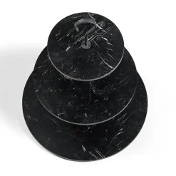 Pietra L12 Cake Stand in Nero Marquinia Marble by Piero Lissoni