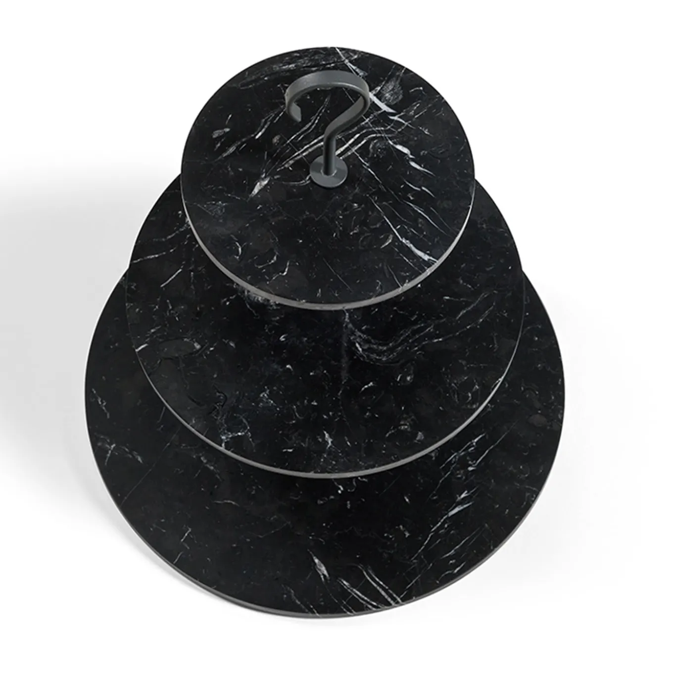 Pietra L12 Cake Stand in Nero Marquinia Marble by Piero Lissoni