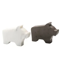 Pig Small White Statuette by Alessandra Grasso
