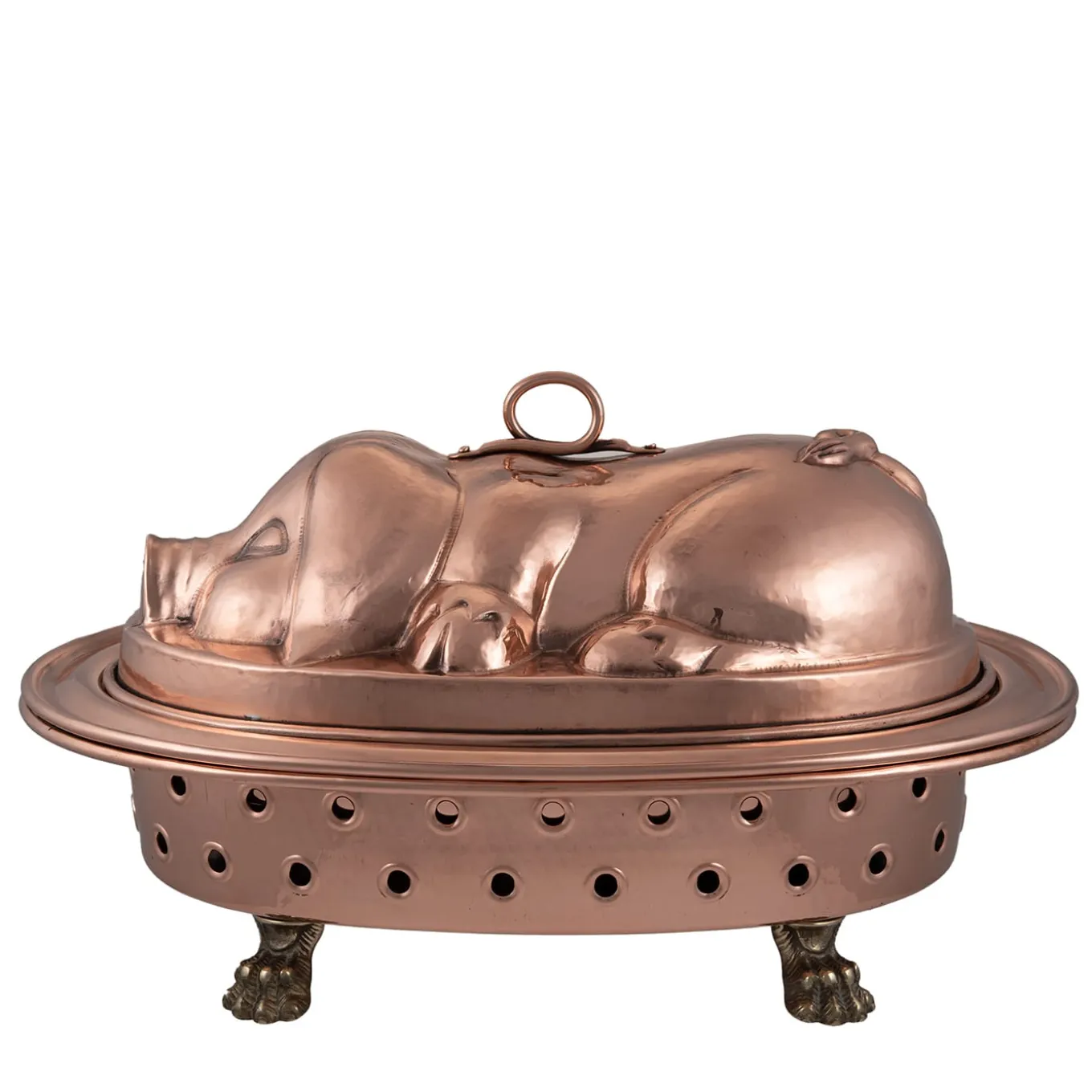 Pig-Shaped Copper Chafing Dish