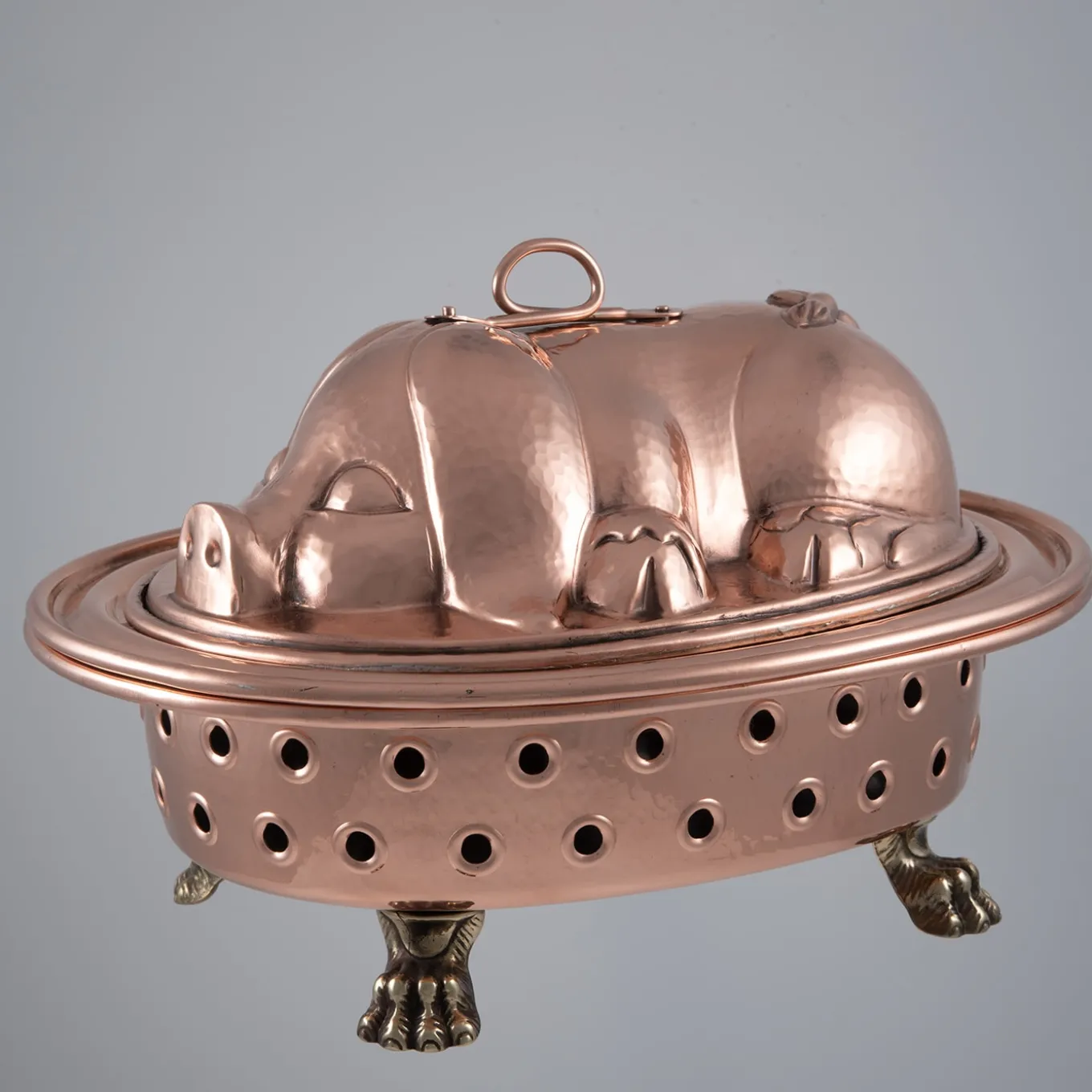 Pig-Shaped Copper Chafing Dish