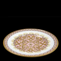 Pink Damask Round Decorative Plate