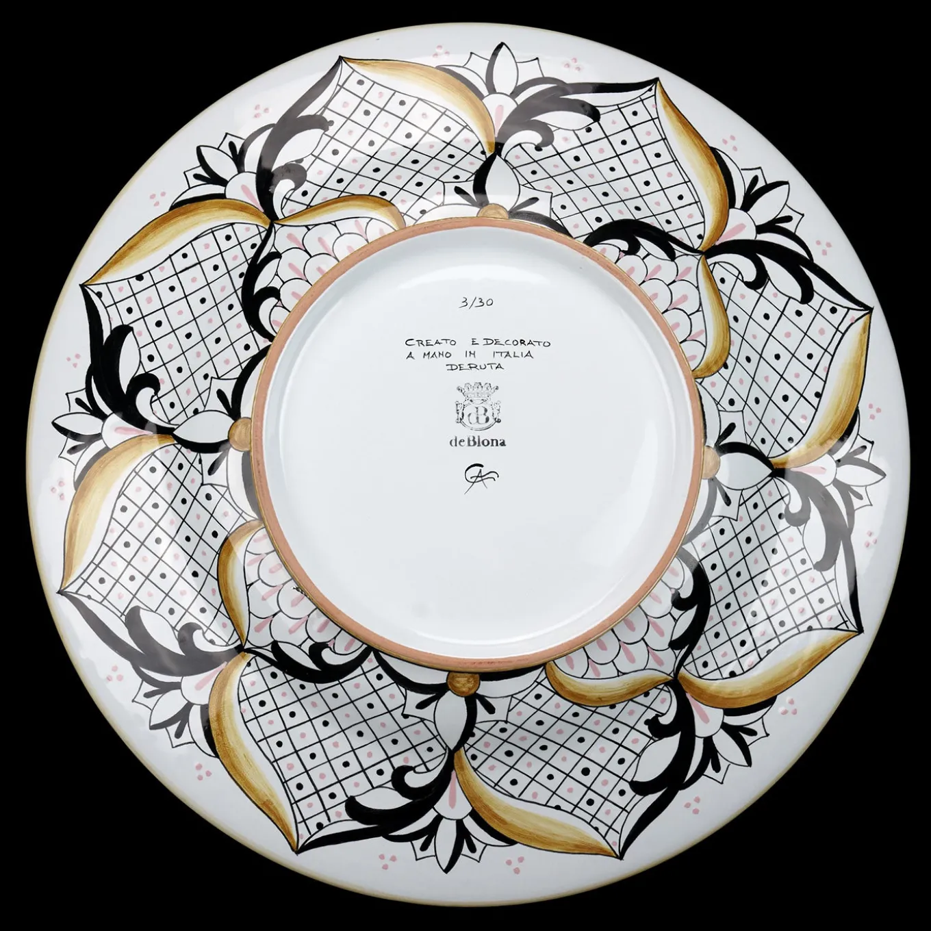 Pink Damask Round Decorative Plate