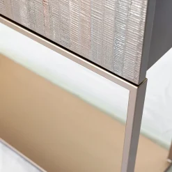 Pink Gold Cabinet with Glass Shelves