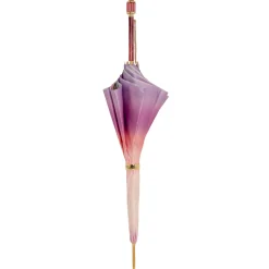 Pink Ombre And Flowers With Acetate Handle Umbrella