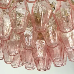 Pink Poliedri Glass Chandelier