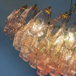 Pink Poliedri Glass Chandelier