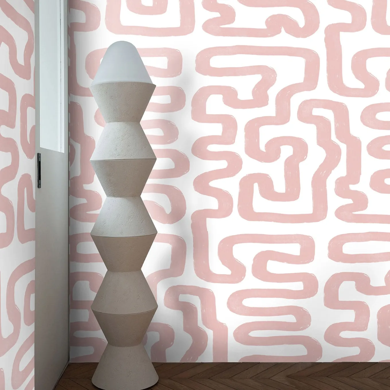 Pink Stroke Labyrinth Wallpaper