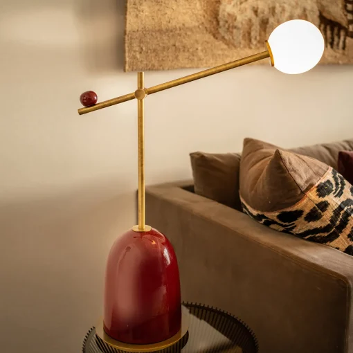 Pins Burgundy Table Lamp