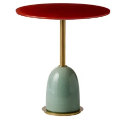 Pins Medium Brass and Glass Contemporary Side Table for Living Room