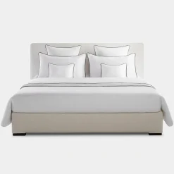 PIPING White Embroidered Duvet Cover Set in Cotton Percale