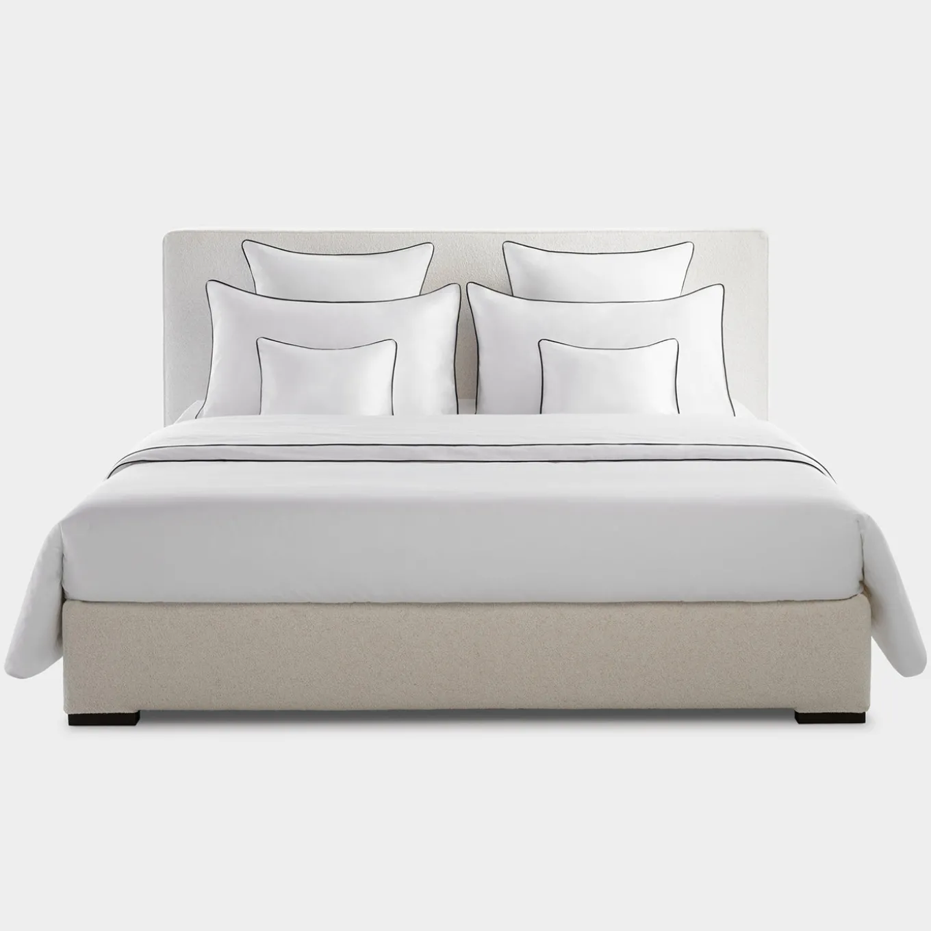 PIPING White Embroidered Duvet Cover Set in Cotton Percale