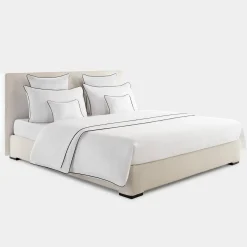 PIPING White Embroidered Duvet Cover Set in Cotton Percale