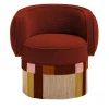 Pirouette Clu Swivel Wine Red Armchair by Lorenza Bozzoli