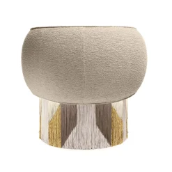 Pirouette Clu Tribe Beige Swivel Armchair by Lorenza Bozzoli