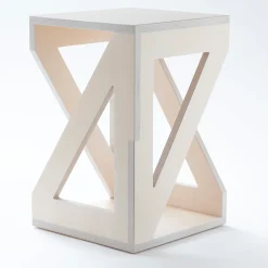 Pitagora White Stool by Antonio Saporito