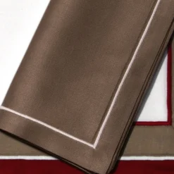 Placemats and Napkins - Red, Beige and White