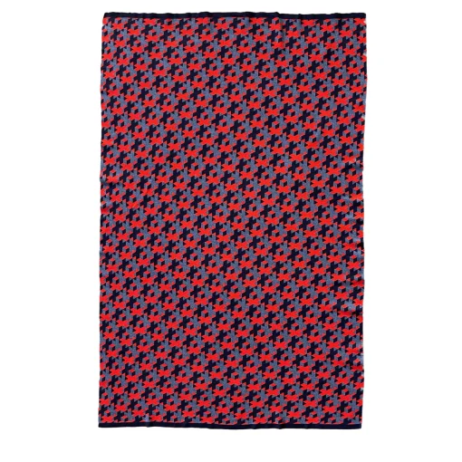 Plaid Lana 01 Patterned Red & Gray Blanket by Giulio Iacchetti