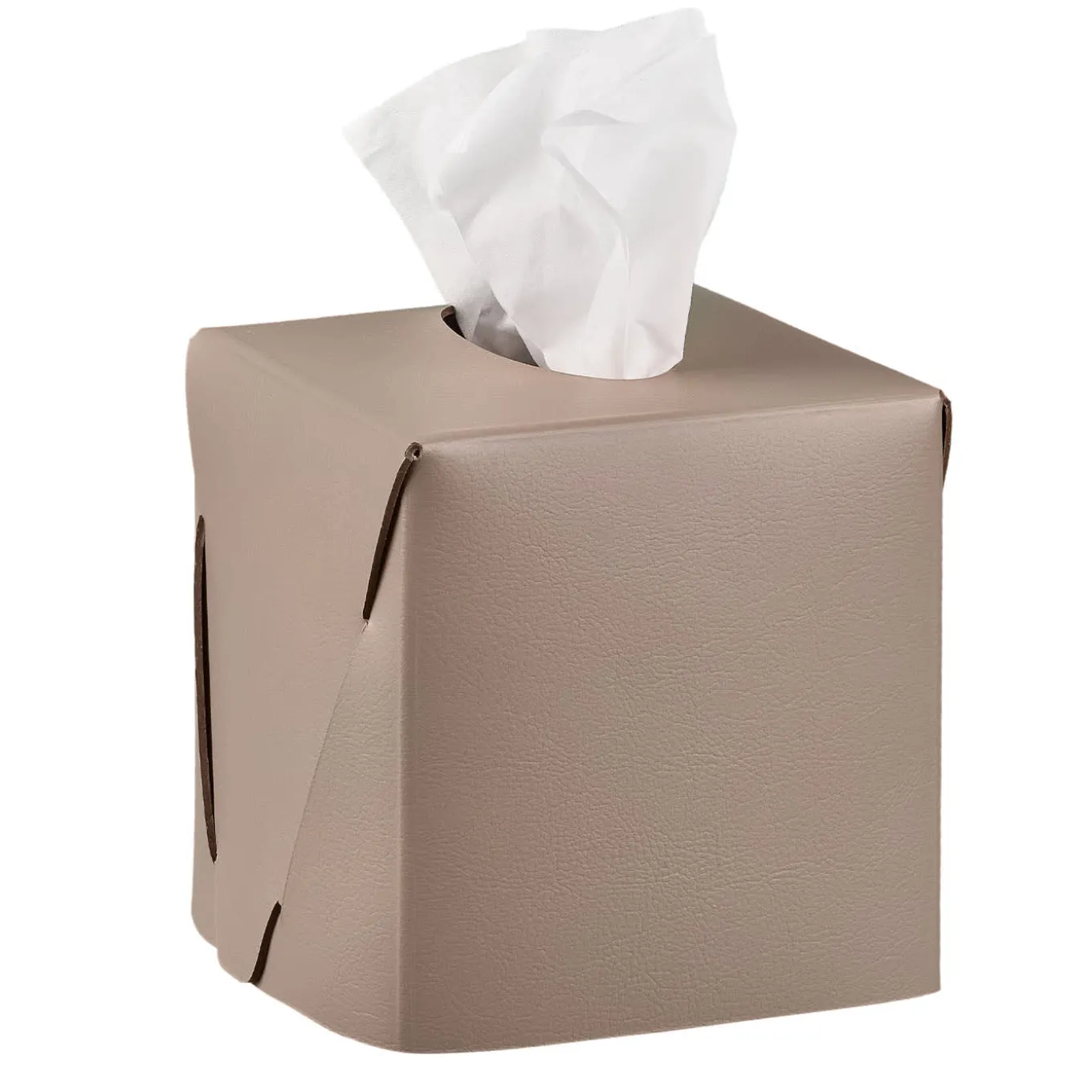 Plain Leather Cappuccino Napkin Holder by Ekaterina Borovkova