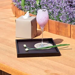 Plain Leather Cappuccino Napkin Holder by Ekaterina Borovkova