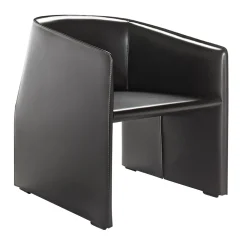 Plau Black Leather Armchair by Gabriele & Oscar Buratti