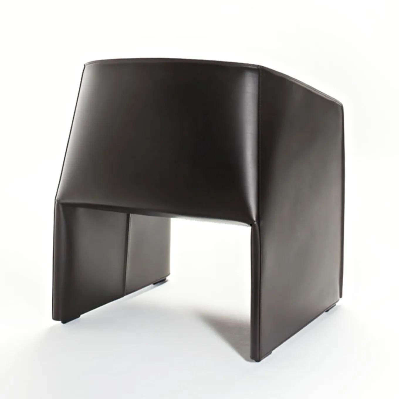 Plau Black Leather Armchair by Gabriele & Oscar Buratti