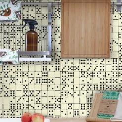 Playful Domino Tile Pattern Wallpaper