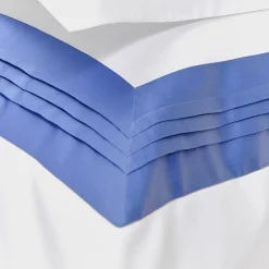 Plissè White & Country Blue US King Sheet Set