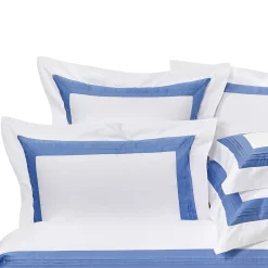Plissè White & Country Blue US King Sham