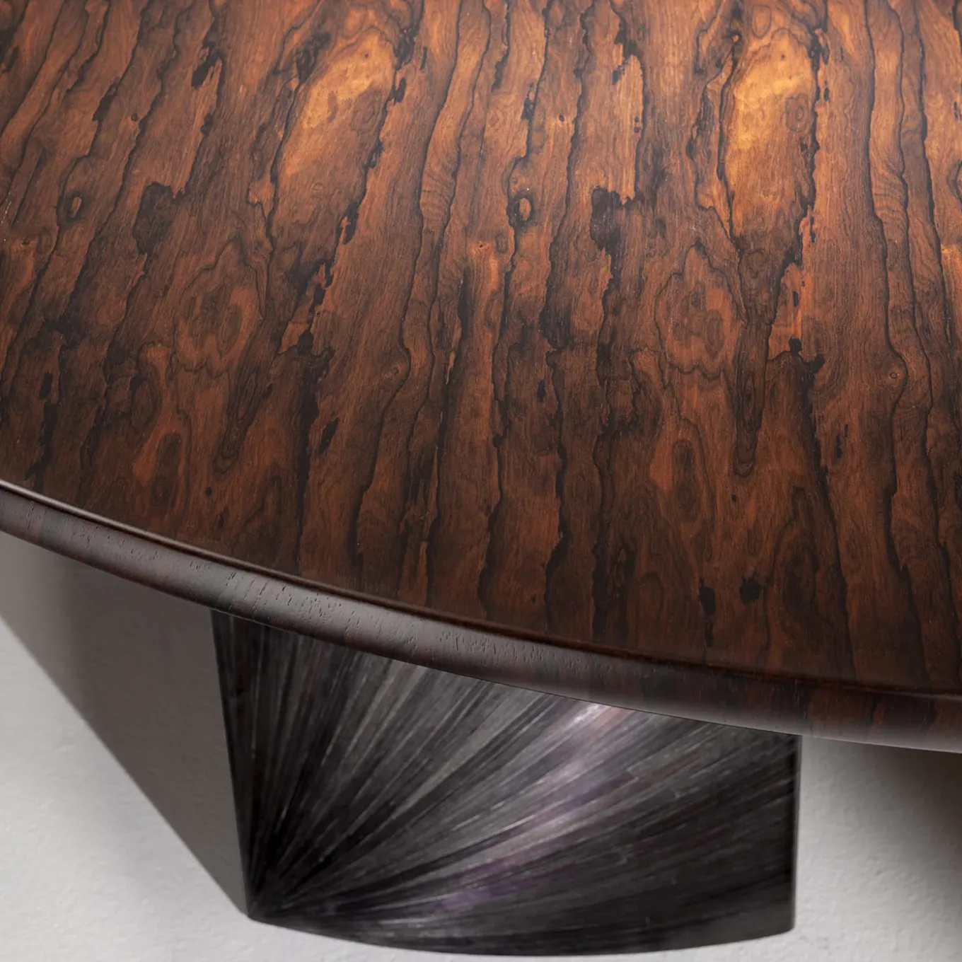 Poe Ziricote Wood Dining Table with Sculptural Legs